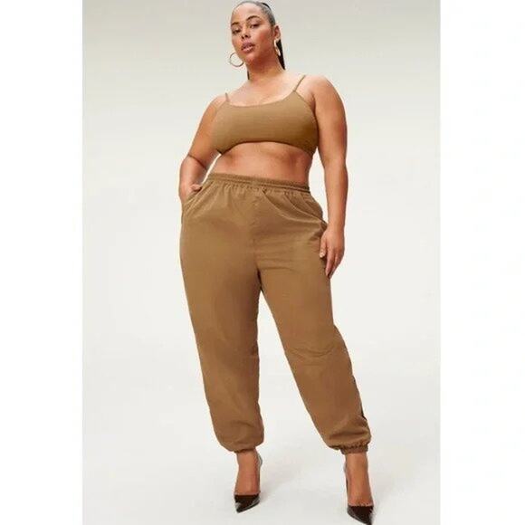 Good American Sueded Track Jogger Sepia Sz 7 / 4XL NEW - Picture 1 of 12